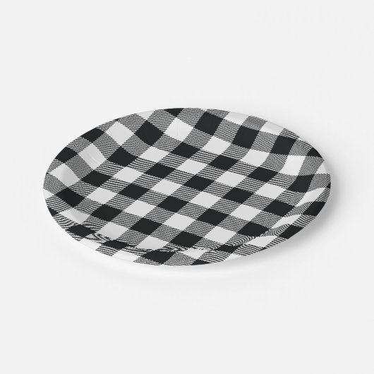 Assiettes En Carton Buffalo Check Motif Holiday (Angle)