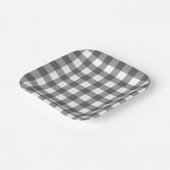Assiettes En Carton Buffalo Check Plaid Black and White (Angulaire)