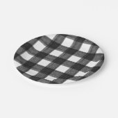 Assiettes En Carton Buffalo noir et blanc d'aquarelle (Angle)