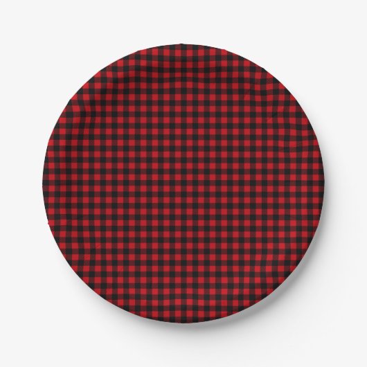 Assiettes En Carton Buffalo Plaid Boho Russe Cabine (Devant)