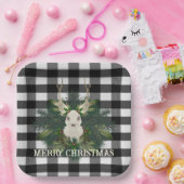 Assiettes En Carton Buffalo Plaid Festin Reindeer Noël (Fête)