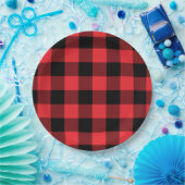 Assiettes En Carton Buffalo Plaid Red Black Check (Fête)