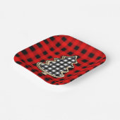 Assiettes En Carton Buffalo Plaid, Red En vichy sapins de Noël (Angulaire)