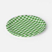 Assiettes En Carton Buffalo Plaid Vert Blanc Classique Polyvalent (Angle)