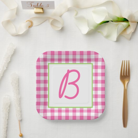 Assiettes En Carton Buffalo plaqué monogramme (Mariage)