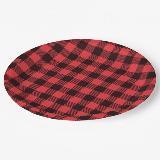 Assiettes En Carton Buffalo rouge abattu (Angle)