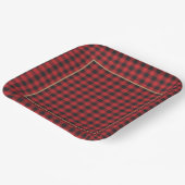Assiettes En Carton Buffalo Rouge Noir Plaid Classique Rustique (Angulaire)
