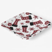 Assiettes En Carton Buffalo rustique Plaid Stocker Snowflakes Noël (Angulaire)