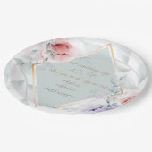 Assiettes En Carton Buffet mariage | Corail et Lilac Aquarelle Fleurs (Angle)