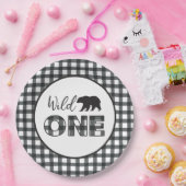 Assiettes En Carton Buffle d'ours sauvage déposé premier anniversaire (Fête)