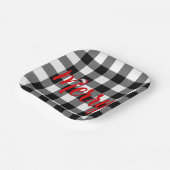 Assiettes En Carton Buffle noir et blanc de Noël plaqué (Angulaire)