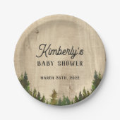 Assiettes En Carton Buffle rustique Vérifier Wild Un Baby shower (Devant)