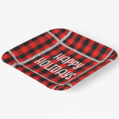 Assiettes En Carton Bufflo Plaid avec Tinsel d'argent de vacances (Angulaire)