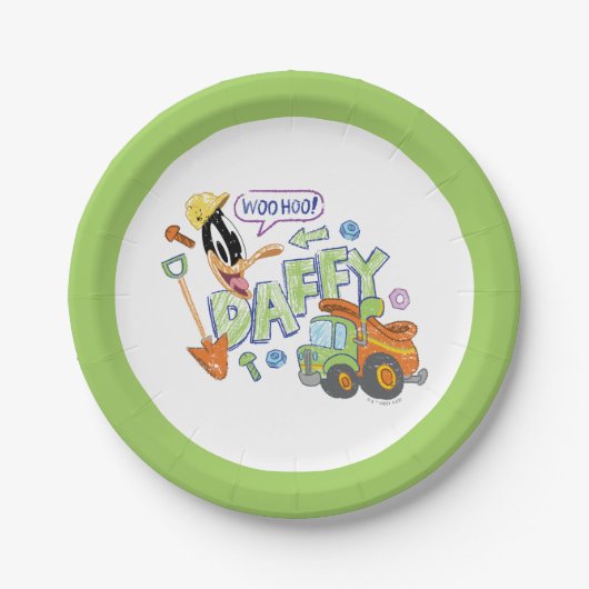 Assiettes En Carton BUGS BUNNY BUILDERS™| DAFFY DUCK™ Sketch Art (Devant)