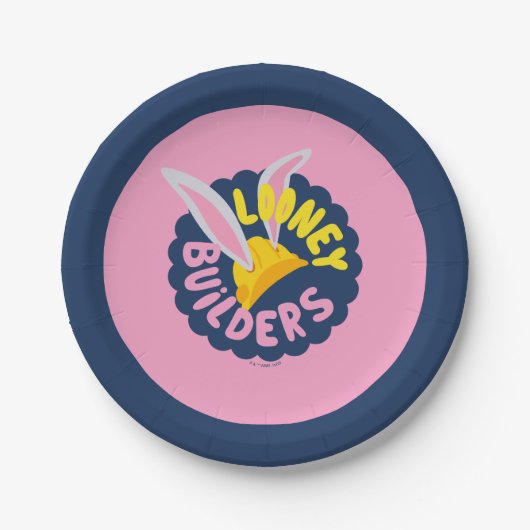 Assiettes En Carton BUGS BUNNY BUILDERS™| Hard Hat Scalloped Logo (Devant)