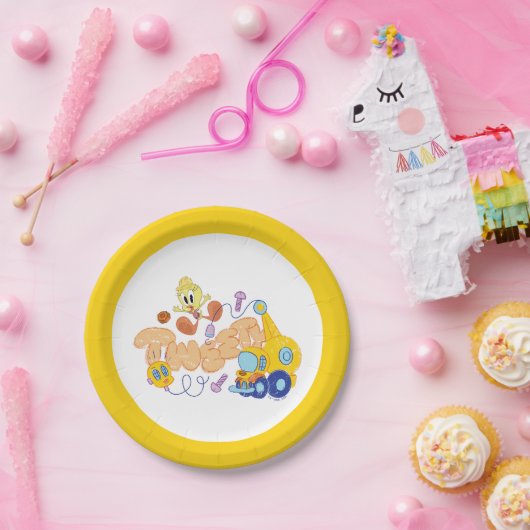 Assiettes En Carton BUGS BUNNY BUILDERS™| TWEETY™ Sketch Art (Fête)