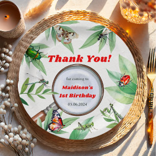 Assiettes En Carton Bugs & Insectes Vintage fête d'anniversaire
