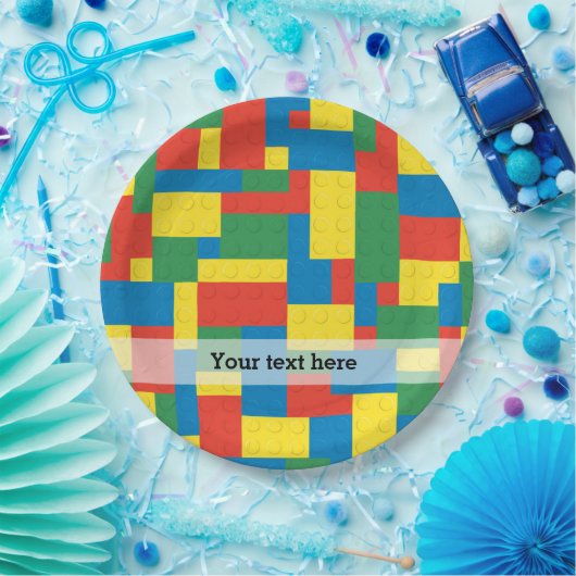 Assiettes En Carton Building blocs (Fête)