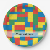 Assiettes En Carton Building blocs (Devant)