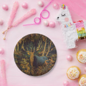 Assiettes En Carton Bull Elk dans la forêt d'automne (Fête)