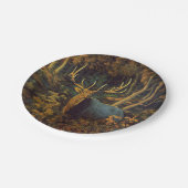 Assiettes En Carton Bull Elk dans la forêt d'automne (Angle)