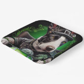 Assiettes En Carton Bull Terrier Chien Conduite Vélo St. Patrick's Day (Angulaire)