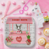 Assiettes En Carton Bull Terrier Chien Valentine's Day Kissing Booth (Fête)