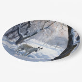 Assiettes En Carton Bull Terrier Laisser neiger Noël (Angle)