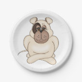 Assiettes En Carton Bulldog avec les grands yeux (Devant)