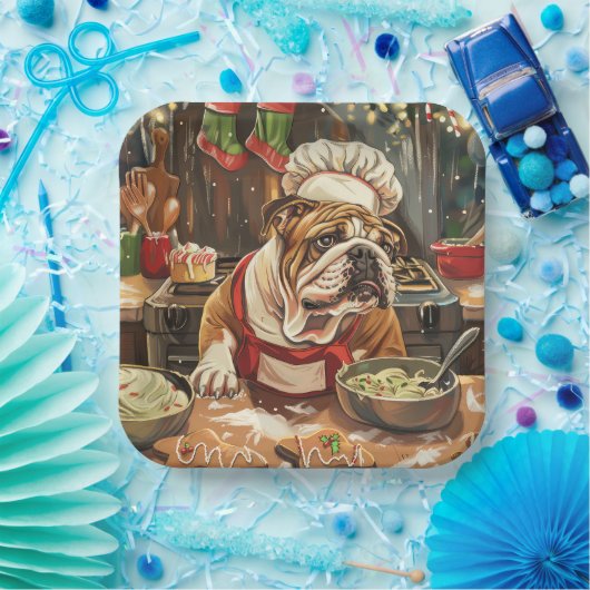 Assiettes En Carton Bulldog Holiday Baking : Noël festif (Fête)