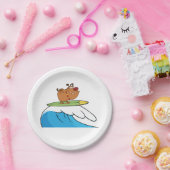 Assiettes En Carton Bulldog surf (Fête)