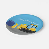 Assiettes En Carton Bulldozer Cute 1er Anniversaire Fête Construction (Angle)