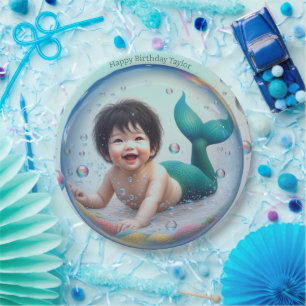 Assiettes En Carton Bulle Unisex Baby Mermaid
