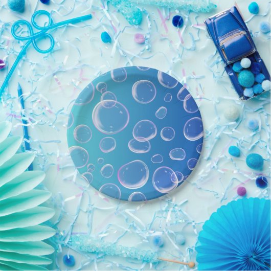 Assiettes En Carton Bulles colorées tridimensionnelles (Fête)
