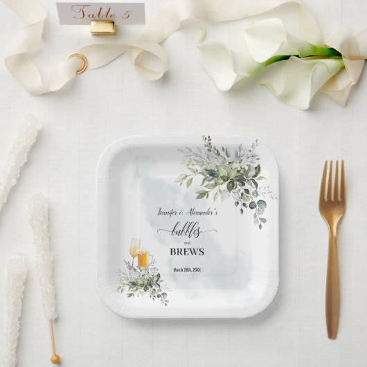 Assiettes En Carton Bulles et brasseries (Mariage)