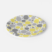 Assiettes En Carton Bulles jaunes gris modernes (Angle)