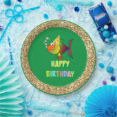 Assiettes En Carton Bulles Poisson d'anniversaire, Plaques de papier (Fête)