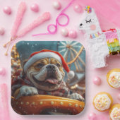 Assiettes En Carton Bullmastiff Dog Roller Dessous de verre Noël (Fête)