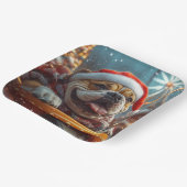 Assiettes En Carton Bullmastiff Dog Roller Dessous de verre Noël (Angulaire)