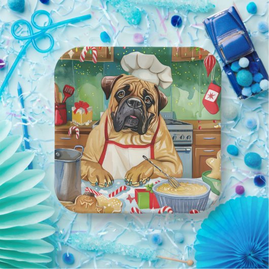 Assiettes En Carton Bullmastiff Fête Baking : Noël festif (Fête)