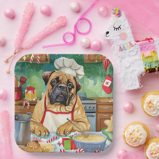 Assiettes En Carton Bullmastiff Fête Baking : Noël festif (Fête)