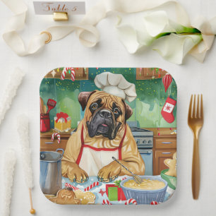 Assiettes En Carton Bullmastiff Fête Baking : Noël festif