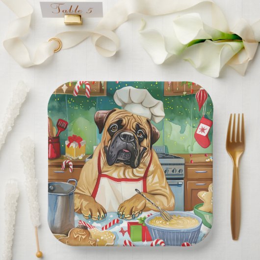 Assiettes En Carton Bullmastiff Fête Baking : Noël festif (Mariage)