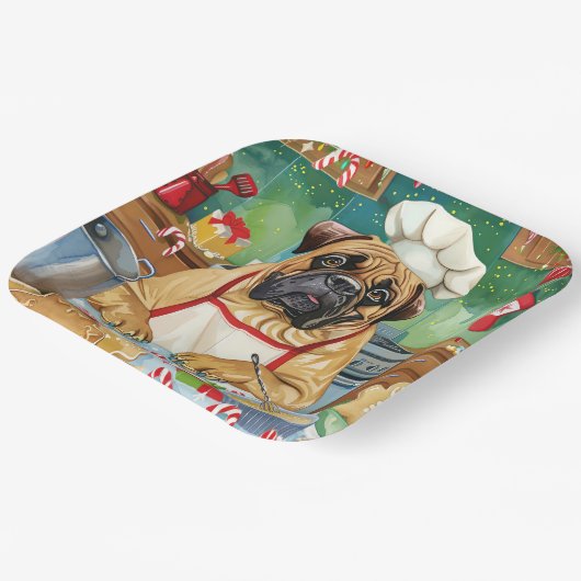 Assiettes En Carton Bullmastiff Fête Baking : Noël festif (Angulaire)