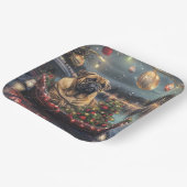 Assiettes En Carton Bullmastiff Noël Festive Voyage (Angulaire)