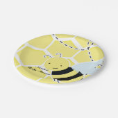Assiettes En Carton Bumble Bee Baby shower moderne Jaune & Noir (Angle)