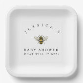 Assiettes En Carton Bumble Bee Baby shower Thème (Recto)