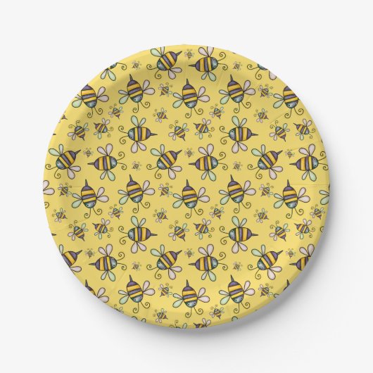 Assiettes En Carton Bumble Bee Motif (Devant)
