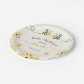 Assiettes En Carton Bumblebebe jaune et tournesol premier anniversaire (Angle)