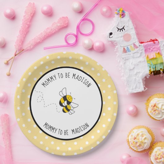 Assiettes En Carton Bumblebee maman à être des plaques baby showers (Fête)